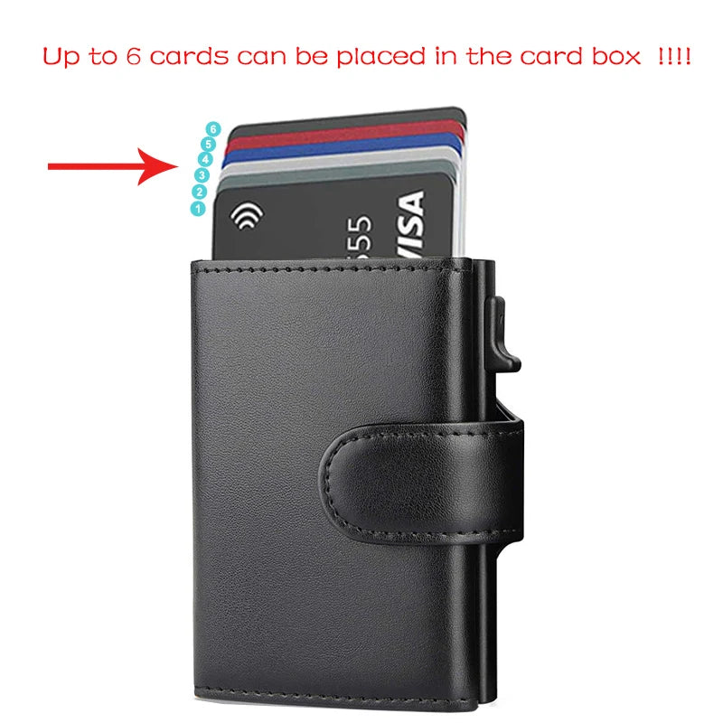 Portefeuille à trois volets en cuir microcarence Rfid pour hommes, porte-cartes, sacs d'argent, poche à monnaie mince, sac à main intelligent