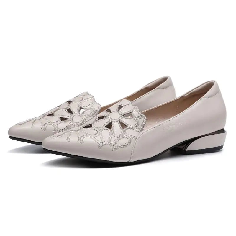Chaussures en Cuir Brodées