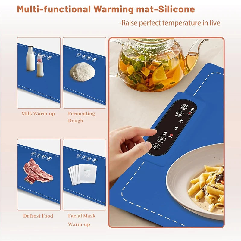 Coussin chauffant réglable en silicone pour aliments, Chauffage rapide, Plaque chauffante pour le petit déjeuner