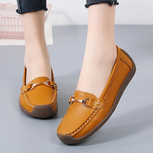 Mocassins en cuir à enfiler pour femmes