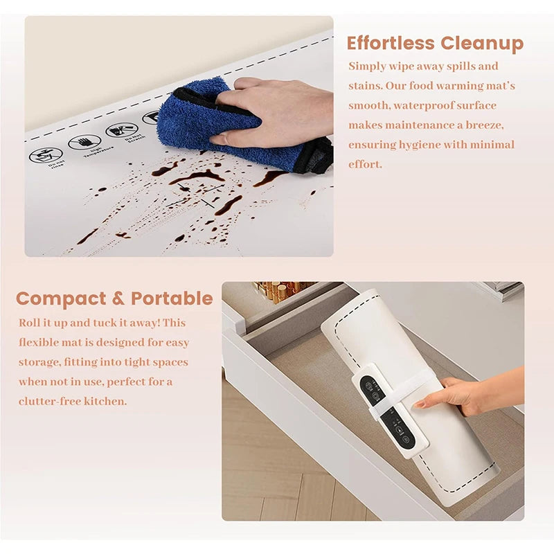 Coussin chauffant réglable en silicone pour aliments, Chauffage rapide, Plaque chauffante pour le petit déjeuner