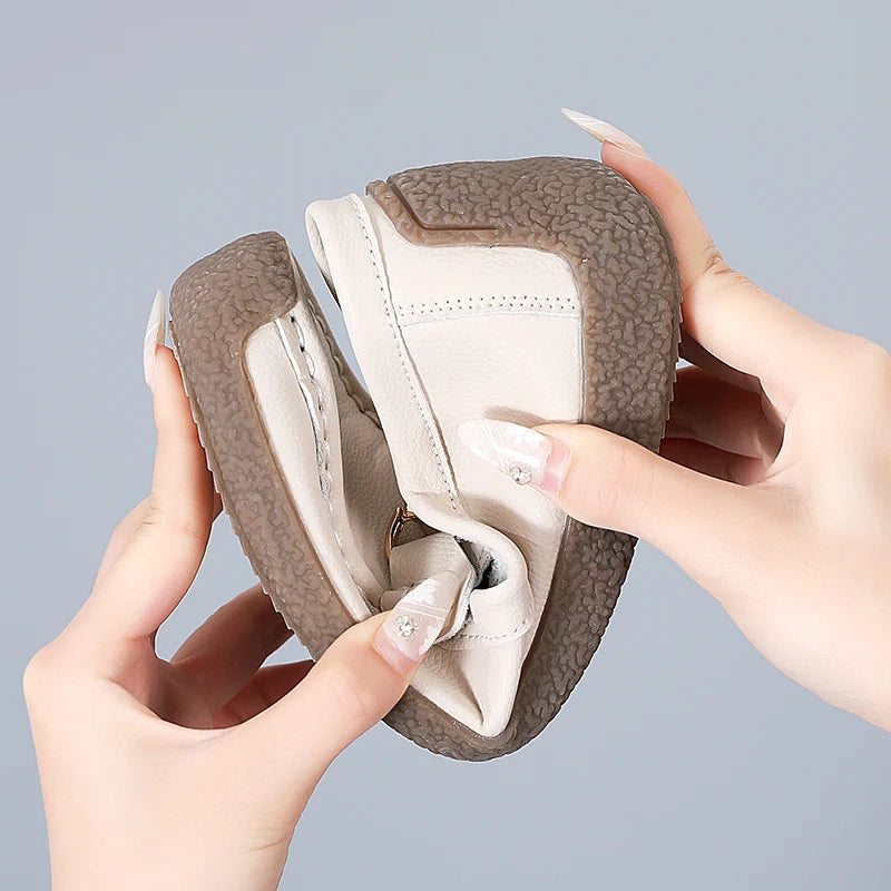 Mocassins en cuir à enfiler pour femmes