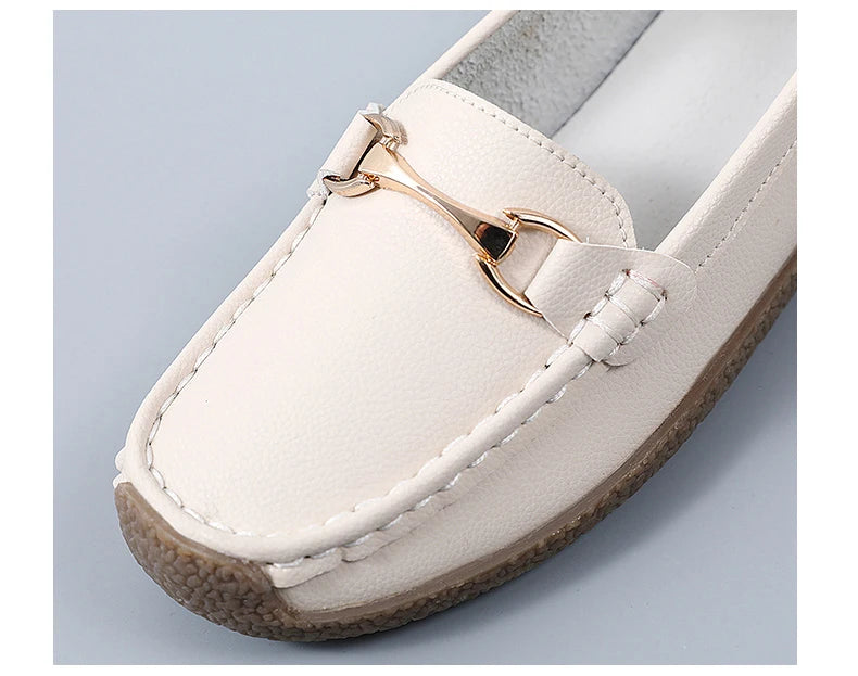 Mocassins en cuir à enfiler pour femmes
