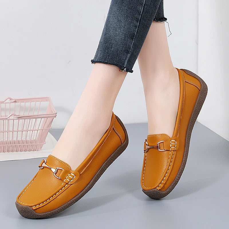 Mocassins en cuir à enfiler pour femmes